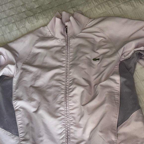 Lacoste pink track jacket woman’s UK 10 US 6 vintage mesh side detail - Picture 11 of 11